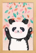 JUNIQE - Poster in houten lijst Panda kinderkamer illustratie -20x30