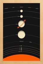 JUNIQE - Poster in houten lijst Solar System black -20x30 /Ivoor &