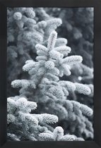 JUNIQE - Poster met houten lijst Winter Forest -13x18 /Grijs & Wit