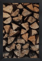 JUNIQE - Poster in houten lijst Woody Textures -20x30 /Bruin