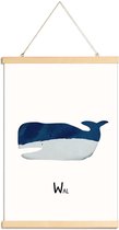 JUNIQE - Posterhanger Wal -30x45 /Blauw