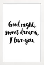 JUNIQE - Poster in houten lijst Sweet Dreams -40x60 /Wit & Zwart