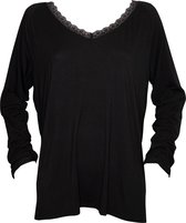 MAGIC Bodyfashion Cozy Shirt Vrouwen Loungewear shirt Zwart - Maat S