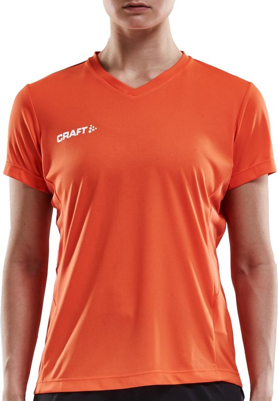 Craft Squad Jersey Solid Sportshirt - Maat L  - Vrouwen - oranje - wit