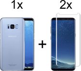 Samsung Galaxy S8 Plus hoesje siliconen case transparant - 2x Samsung Galaxy S8 Plus Screenprotector UV
