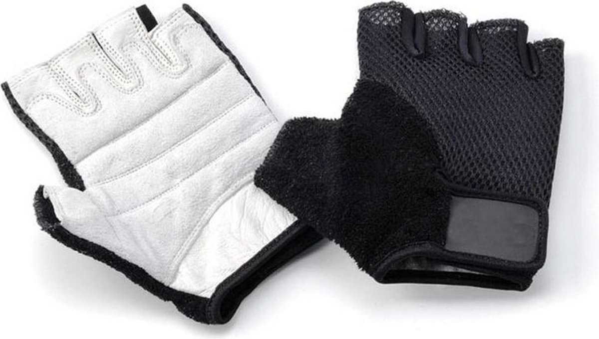 Stiel Fitness handschoenen - Sporthandschoenen - Fit Easy - Zwart / Wit - XL