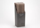 Kandelaarkaarsen - Set van 12 stuks - 25 cm - Taupe