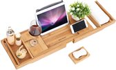 Bamboe badkuiprekje- luxe uitschuifbare badblad - (75-109)x23x4,5cm