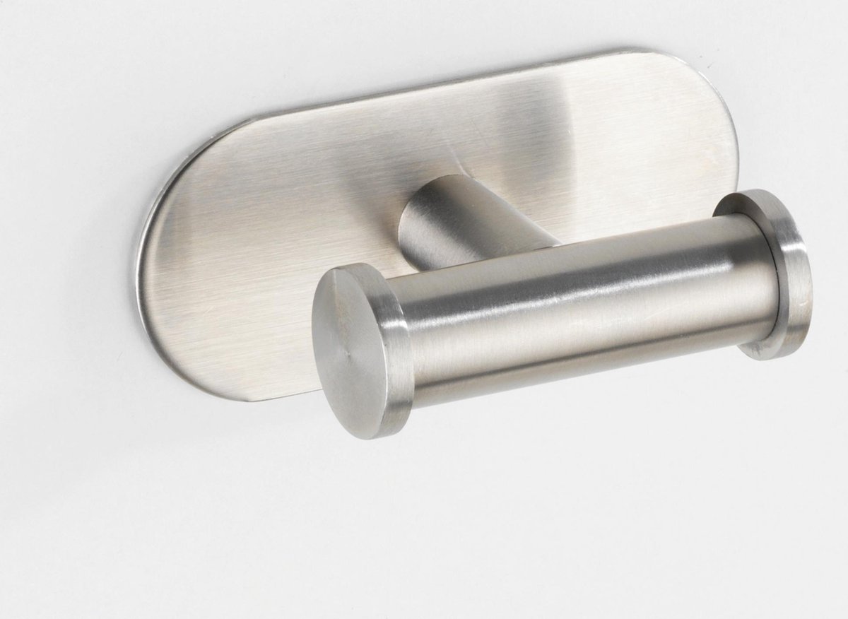 WENKO Turbo-Loc® Dubbele Handdoekhaak Orea Duo RVS mat - Bevestigen zonder boren - Handdoekhaakjes