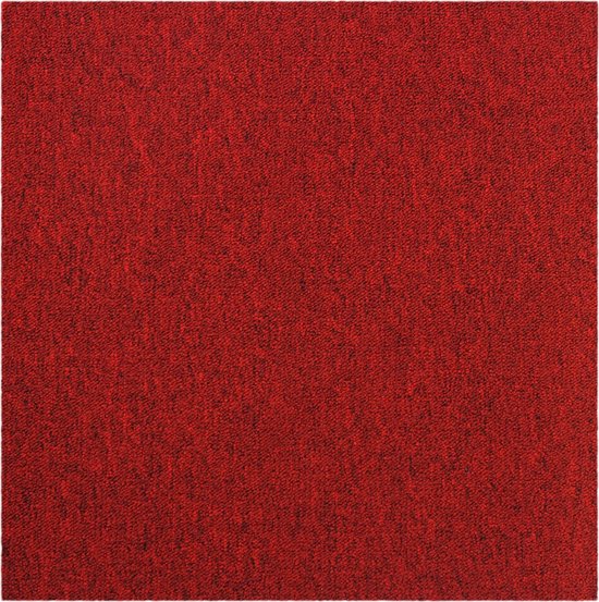 40 x Dalles de Dalles de moquette - Couleur: Couleur sable et rouge - 50x50cm 10m2 - Revêtements de sol - Dalles de moquette - Facile à installer - Idéal pour les bureaux, maisons, ateliers