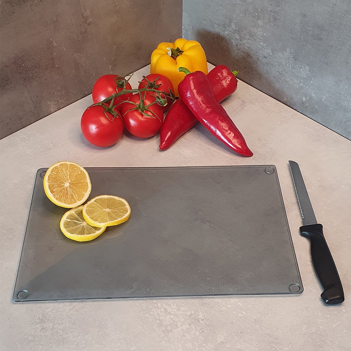 Smoke- Rookglas Tempered Glassnijplank 20cm × 30cm - Glazen snijplak