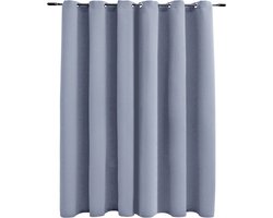 vidaXL - Gordijn - verduisterend - met - metalen - ringen - 290x245 - cm - grijs