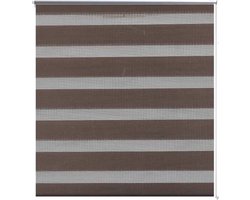vidaXL - Zebra - rolgordijn - 50,9x100 - cm - stofbreedte - 46,7 - cm - koffiebruin