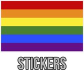 Stickers Vlag LGBT / LGBTQ | Regenboog | Lesbian, gay, bisexual en transgender | 10 x 7 cm | Iedereen telt | Set van 10 stuks