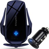 ChargeMore Draadloze Magnetische Autolader & USB Adapter - Volledig Draadloos & Handsfree - Magnetische Draadloze Autolader - Snelle Telefoonlader Auto - Draadloos Opladen - 10W Laadkracht - Geschikt Voor Alle Toestellen - Blauw - 10,3*6,4*7 CM