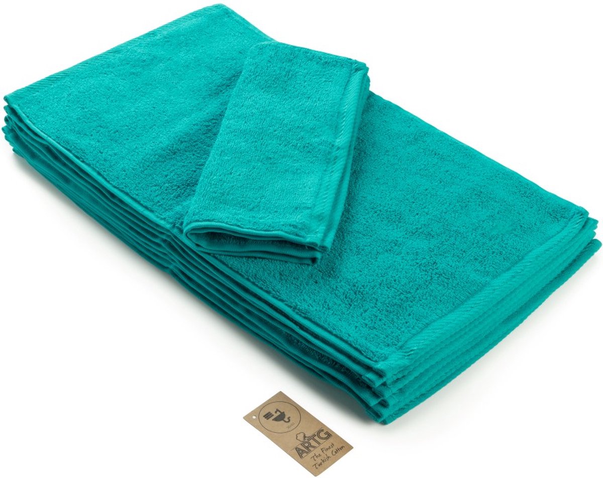 ARTG® Towelzz - Gastenhanddoek - 30 x 50 cm - Petrol Blauw - Deep Blue - Set 10 stuks