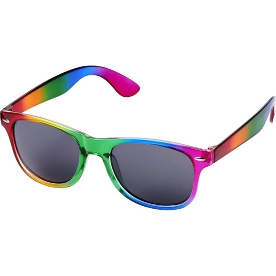 4x Regenboog zonnebrillen retro voor volwassenen - Regenboog zonnebrillen dames/heren van Comfyolife — afbeelding 2