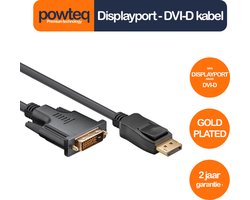 Powteq - 1 meter premium Displayport naar DVI-D kabel - Gold-plated