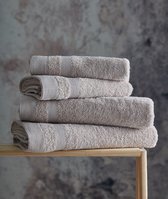 PandaHome - Badhanddoeken Set - 4 delig - 2 Handdoeken 50x100 cm & 2 Badhanddoeken 70x140 cm - 100% Katoen - Beige - Sauna Handdoek