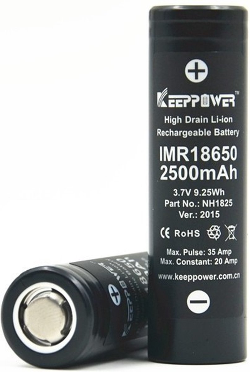 KeepPower 18650 NH1825 Oplaadbare batterij - Flat Top - 1 stuk