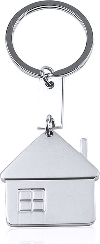 Sleutelhanger met huisje - metaal - 3,5 cm - woning - nieuw huis - makelaar cadeau - B&B kamer - Hotel
