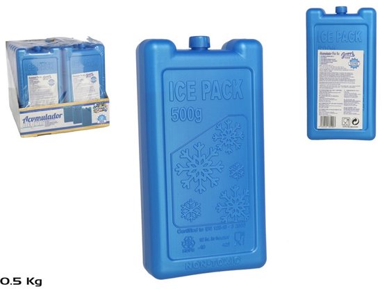 3x stuks koelelementen 500 ml 9,5 x 17,5 cm blauw - Koelblokken/koelelementen voor koeltas/koelbox van Benson — afbeelding 2