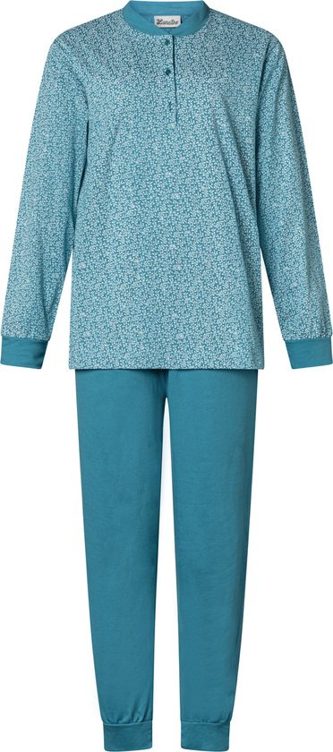 Lunatex dames pyjama | MAAT XL | Porto spring flower | petrol
