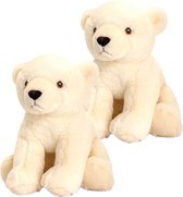 2x stuks pluche knuffel Ijsberen/ijsbeer van 25 cm - Dieren knuffelbeesten voor kinderen of decoratie