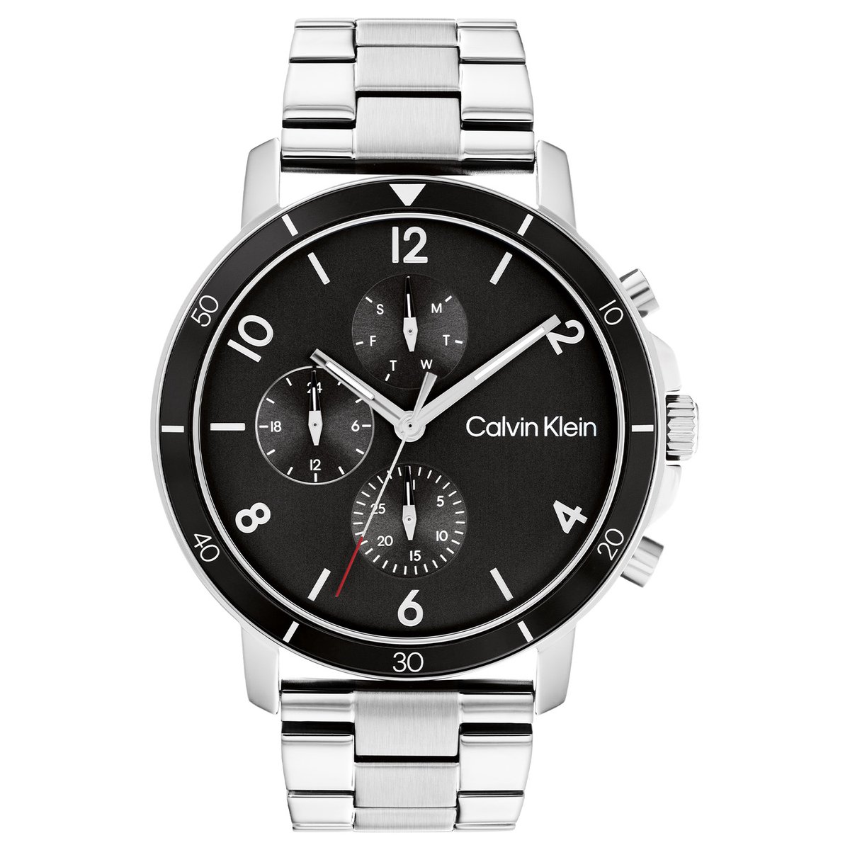 Calvin Klein CK25200067 Heren Horloge - Chronograaf - Mineraalglas - Roestvrijstaal - Zilver - 46 mm breed - 4.6 cm lang - Quartz - Vouw-Vlindersluiting