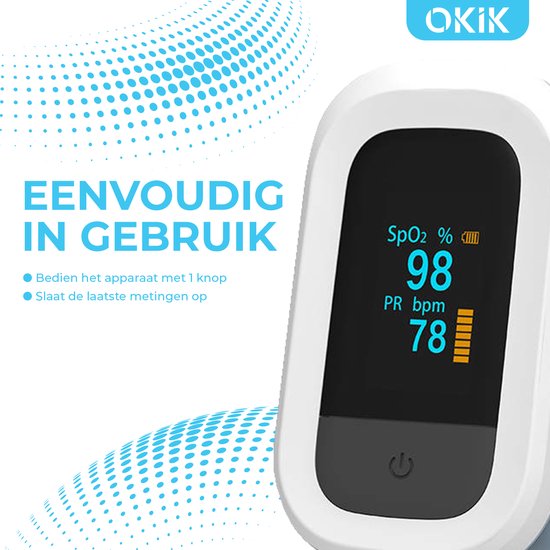OKIK Luxe Saturatiemeter met Hartslagmeter – Zuurstofmeter Vinger – Pulse Oximeter - OKIK