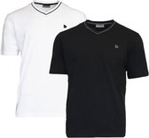 2-Pack Donnay T-shirt - sportshirt - V-Hals shirt - Heren - Maat 3XL - Wit&Zwart