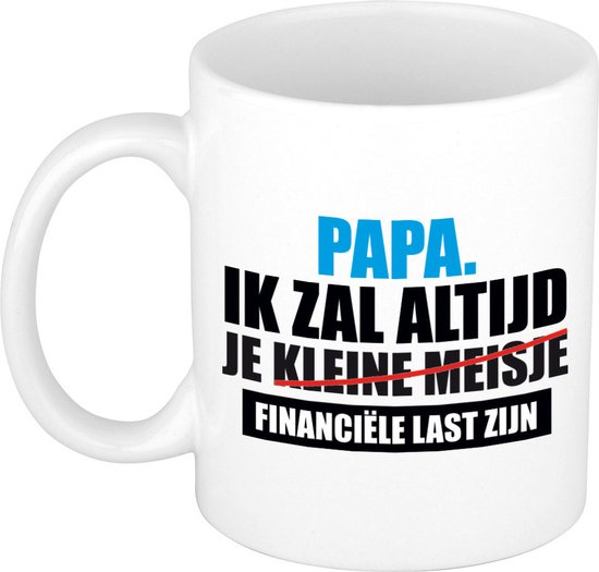 Foto: Papa financiele last cadeau beker mok wit verjaardag vaderdag cadeau voor hem