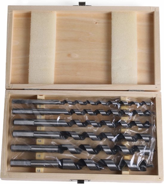 Benson Slangenboor set - 6 delig - Precisie-gefreesd - 8 t/m 18 mm - Koolstofstaal - 230 mm