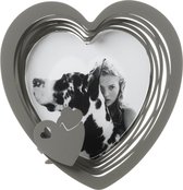 Arti e Mestieri - fotolijstje - hart - hartvormig - grijs  - foto 13*13 cm hoog - Italiaans design - handwerk - ijzer