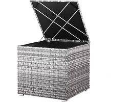 CASARIA Opbergbox - Polyrattan 318 L met Deksel 75x75x70cm Tuin - Grijs