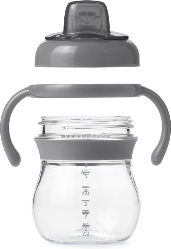 OXO Tot Transitions Drinkbeker - Tuitbeker baby - Antilekbeker - Drinkbeker Baby- Drinkbekers -150ml met handvat - Grey van OXO — afbeelding 3