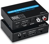DrPhone ARC6 HDMI Audio & ARC Extractor - Extraheer Dolby Digital 5.1 / 2.1 - DTS 4K@60HZ - HDMI naar HDMI met Optische TOSLINK SPDIF + 5.1/2CH + 3.5mm RCA R/L Audio Converter - HDMI 2.0 / HDCP 2.2 /HDR10 - Zwart