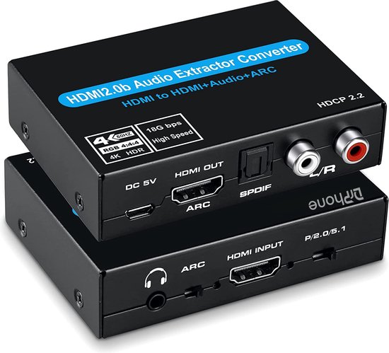 DrPhone ARC6 HDMI Audio & ARC Extractor - Extraheer Dolby Digital 5.1 / 2.1  - DTS... | bol.com