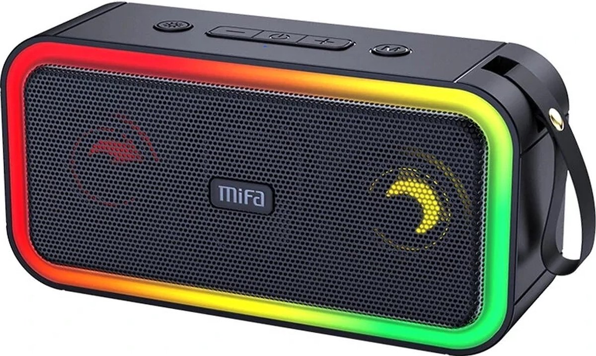 MIFA F60 - Bluetooth Speaker - Helder Stereo geluid - 40 Watt - Waterdicht – LED – Diepe bass – Draagbaar – Bluetooth 5.0 – 18u afspeeltijd - zwart