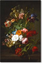 Canvas Schilderij Vaas met bloemen - Rachel Ruysch - 60x90cm