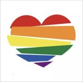 GoedeDoelen.Shop | Body Tattoo Rainbow Heart In Pieces | Pride Tattoo | Pride Month | LGBTQ | Tijdelijke Tatoeage | Regenboog | Rainbow | ca 4,5 x 4 CM | Love Is Love