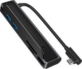 USB C Hub - 6 in 1 TYPE-C to HDMI - Resolutie 4K 30hz - Aluminium - Zwart