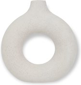 At The River - Donut Vaas - Rond Large - Bloemenvaas - Nordic - interieur - Wit - 21,5 cm