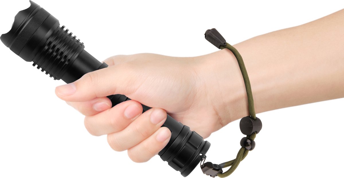 BOWINQ Paris 5000 - Zaklamp LED oplaadbaar - 1500 lumen - Ook op AAA-batterijen - Zoomfunctie - IP65 waterdicht - Voor noodpakket en kamperen — cadeau in Sport & Outdoor - foto 7