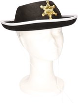 Zwarte verkleed sheriff cowboy hoed voor kinderen - Verkleedkleding accessoires