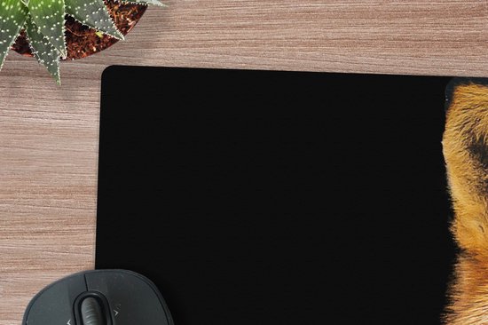Muismat XXL 80x40 cm - Bureau onderlegger - Bureau mat Vos - Rood - Zwart - Bureaumat - Gaming mousepad xl - Bureaulegger groot - Computer deskmat