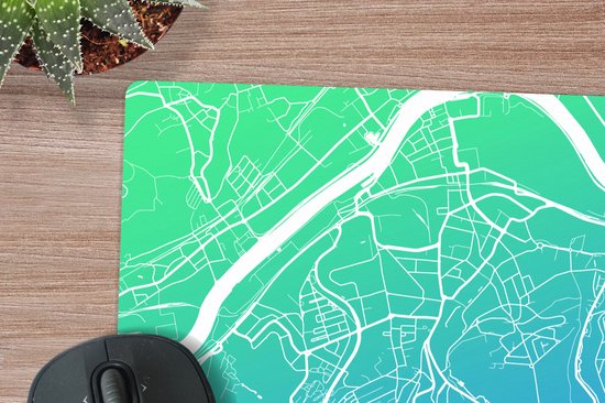 Muismat XXL 40x40 cm - Bureau onderlegger - Bureau mat Stadskaart - Seraing - België - Wallonië - Bureaumat - Gaming mousepad xl - Bureaulegger groot - Computer deskmat