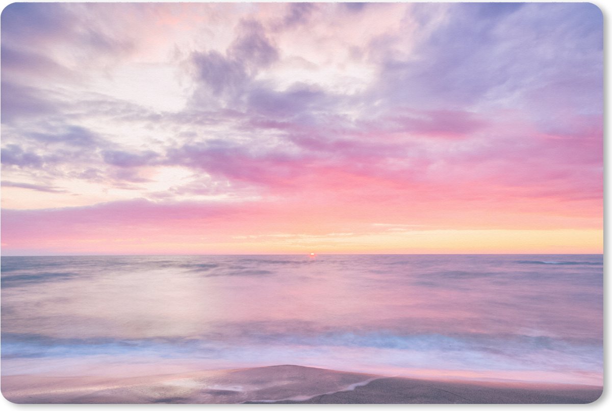 Muismat XXL - Bureau onderlegger - Bureau mat - Strand - Pastel - Zonsondergang - 120x80 cm - XXL muismat