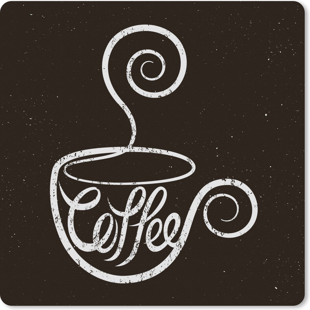 Muismat XXL 40x40 cm - Bureau onderlegger - Bureau mat Coffee - Quotes - Vintage - Krijtbord - Spreuken - Bureaumat - Gaming mousepad xl - Bureaulegger groot - Computer deskmat