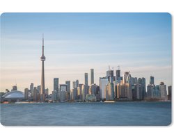 Muismat XXL 90x60 cm - Bureau onderlegger - Bureau mat Skyline van Toronto met de CN Tower in Canada - Bureaumat - Gaming mousepad xl - Bureaulegger groot - Computer deskmat